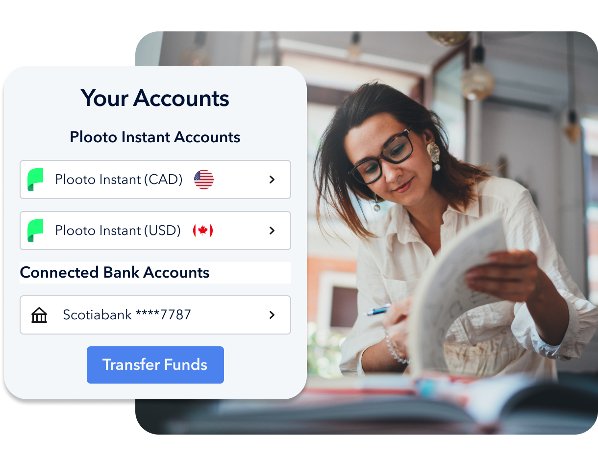 Accountant with list of Plooto Instant accounts