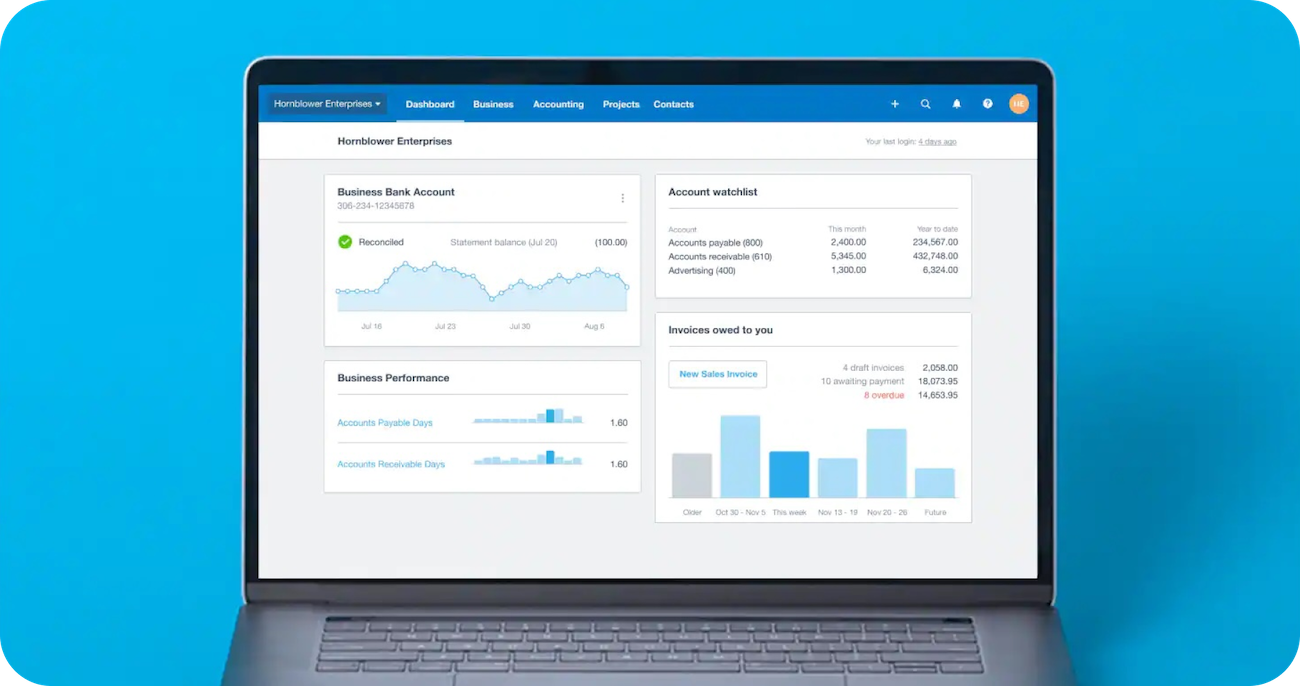 Screenshot of the Xero platform