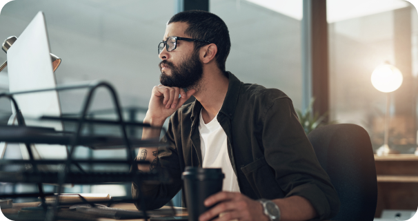 Person looking at computer