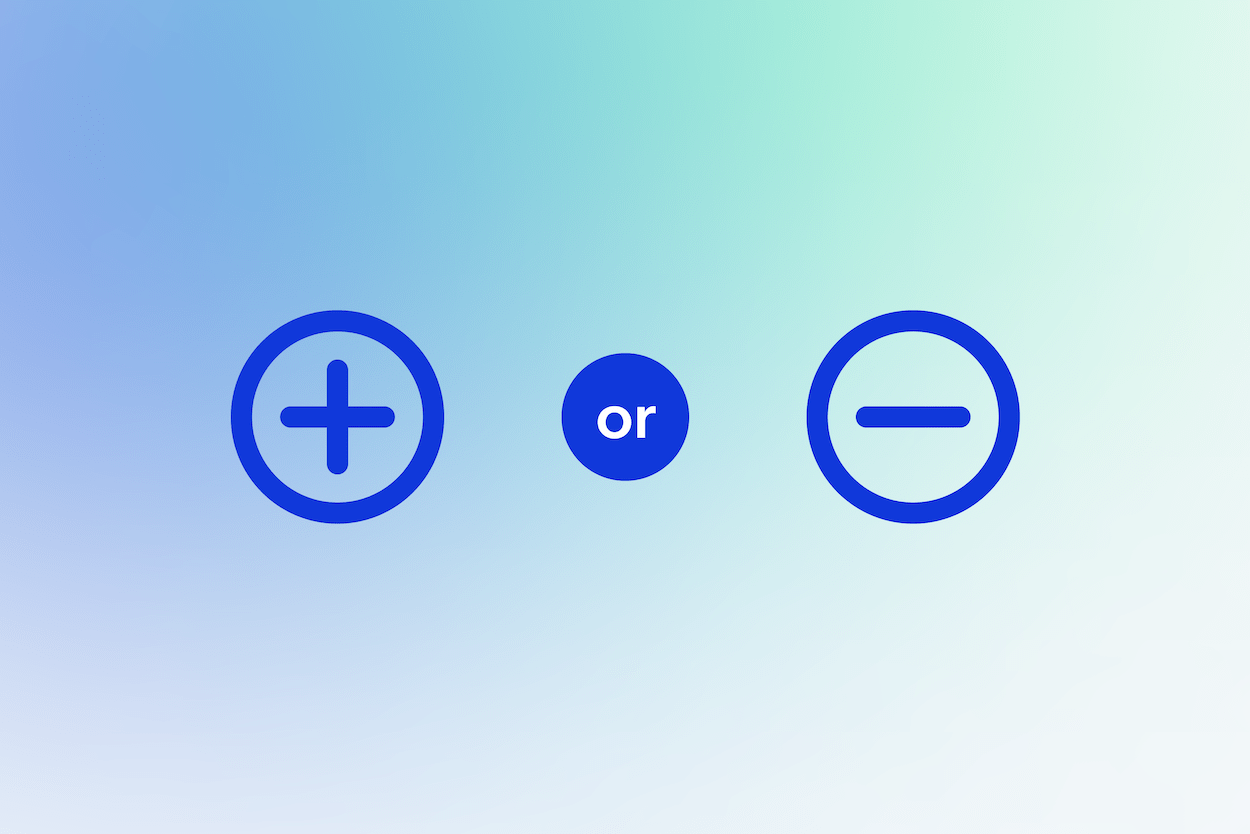 Plus or minus signs compared