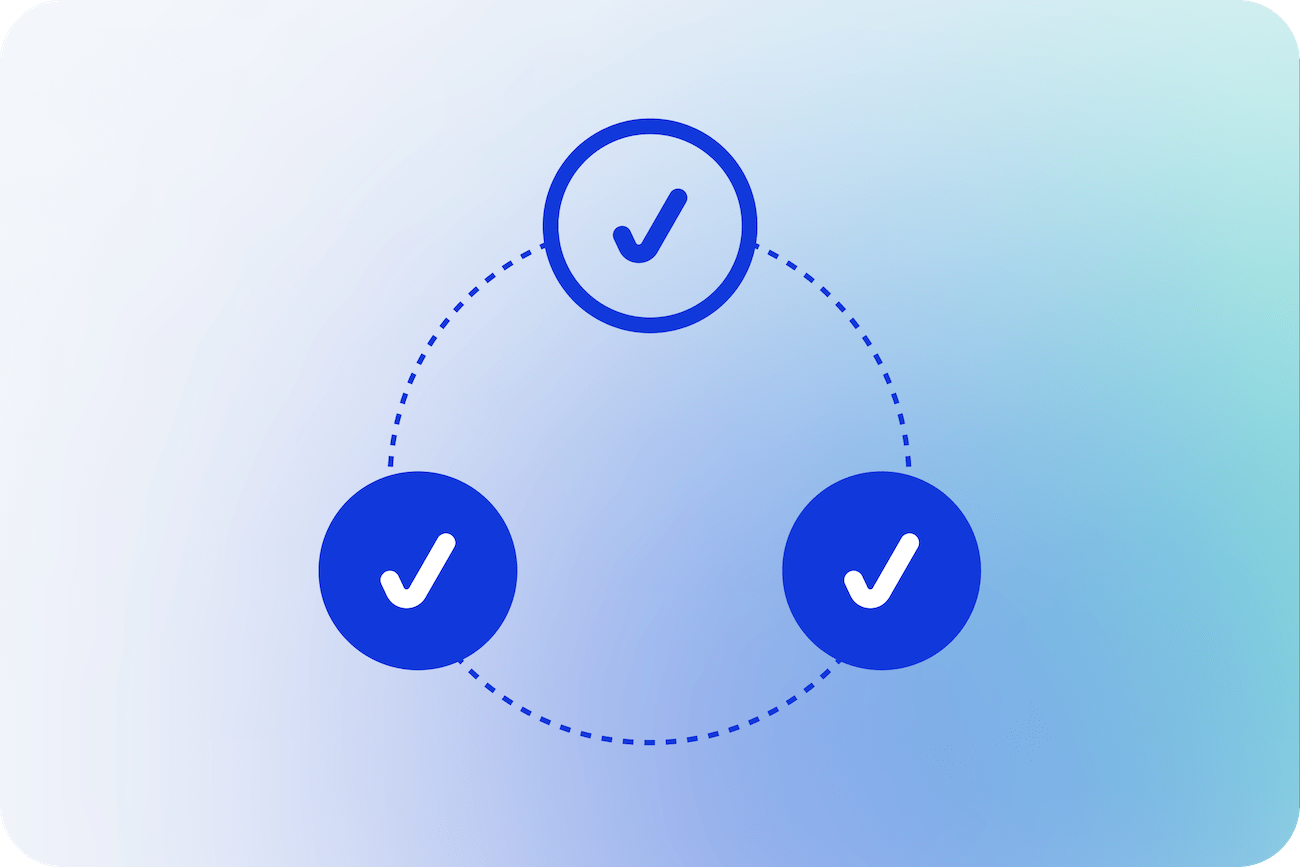 The check marks rotating in a circle